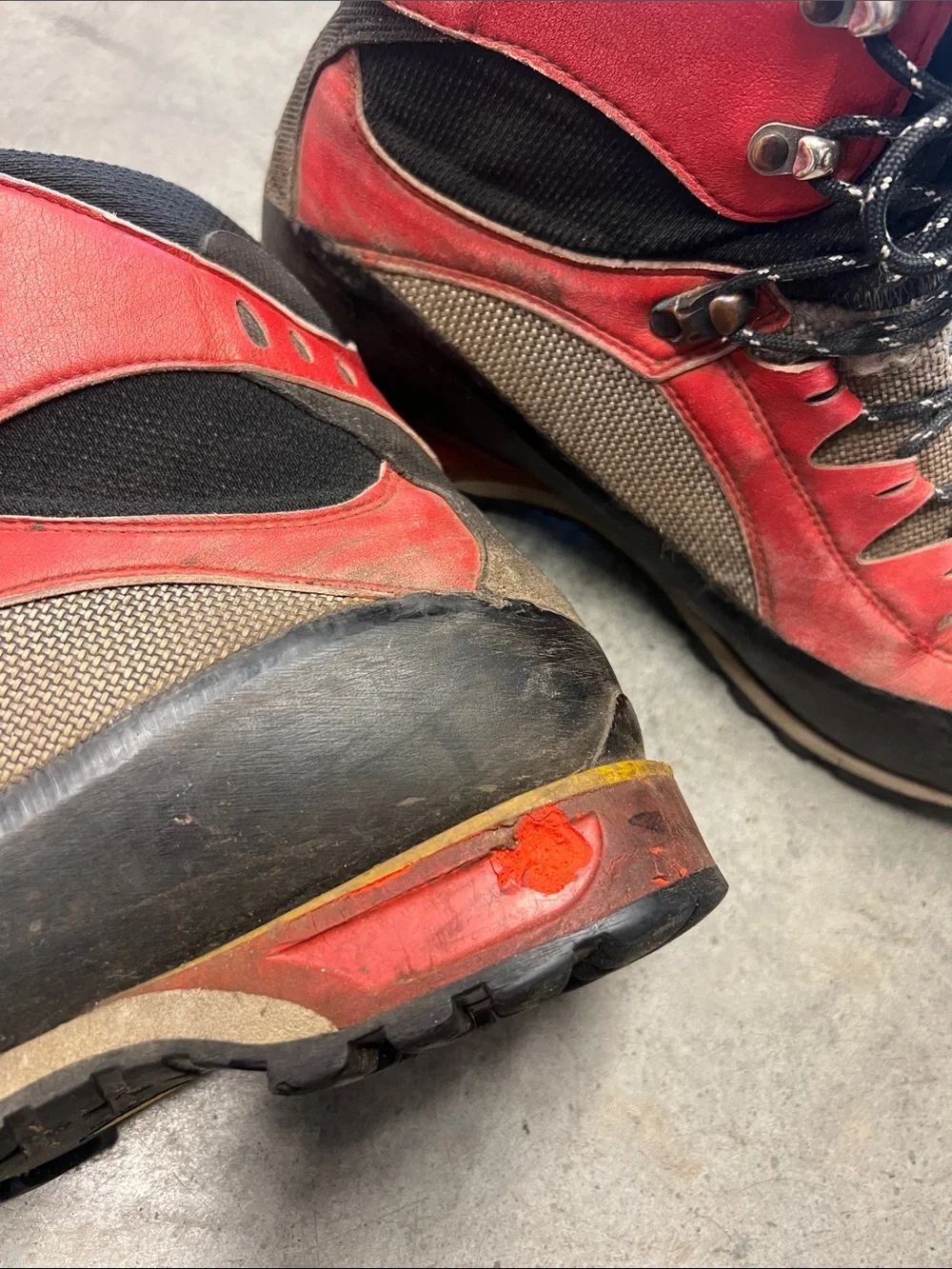 La Sportiva Red and Black Mountaineering Boots